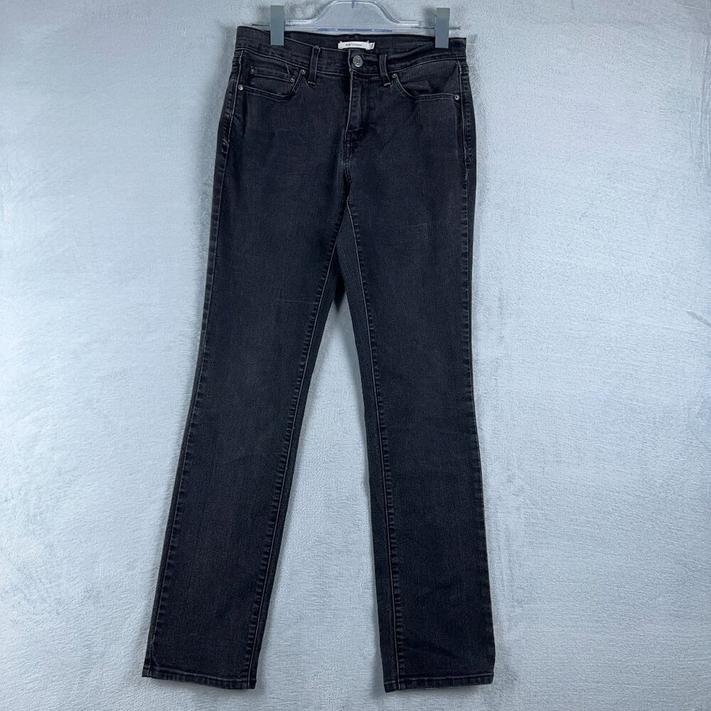 Levi Strauss & Co. 505 Straight Leg Jeans Mid Rise Denim Stretch Womens Black 27